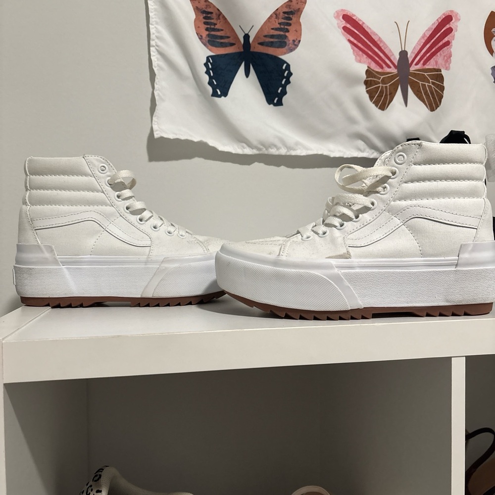 White High Top Platform Vans - Picture 4 of 5